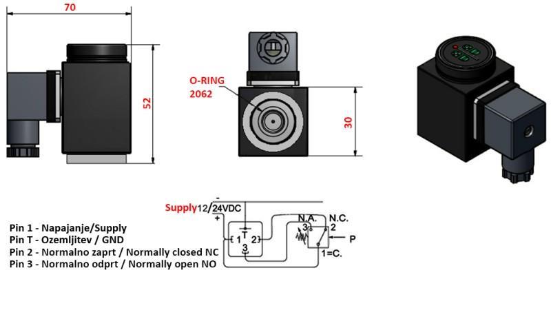 ELEKTRONISK TRYKSWITCH X55 0-200 BAR (MAX.500BAR)