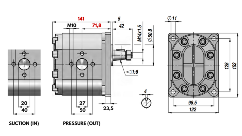 POMPA HYDRAULICZNA GR.3 39 CC LEWA - PRZYROBNICE