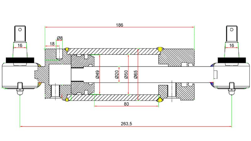 CYLINDER KIEROWNICZY HYDRAULICZNY JOHN DEERE OEM-AM147173