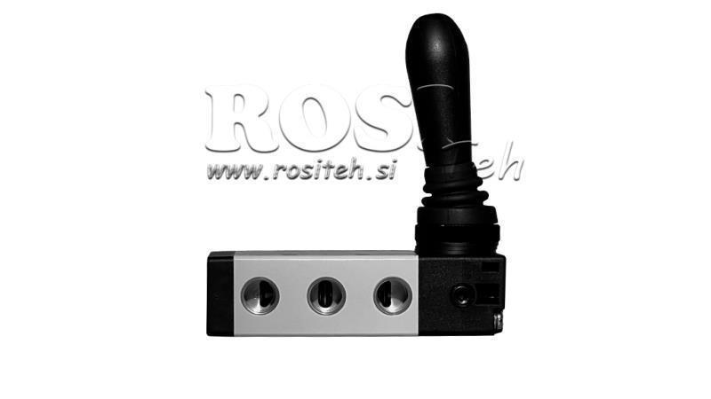 PNEUMATYCZNY ZAWÓR RĘCZNY 5/3 3/8 PRT-1053-CRR Z POWROTEM RĘCZNYM