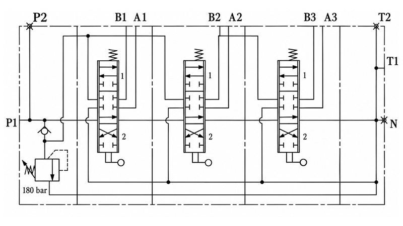 RĘCZNY ZAWÓR HYDRAULICZNY MONOBLOK 3xZ50