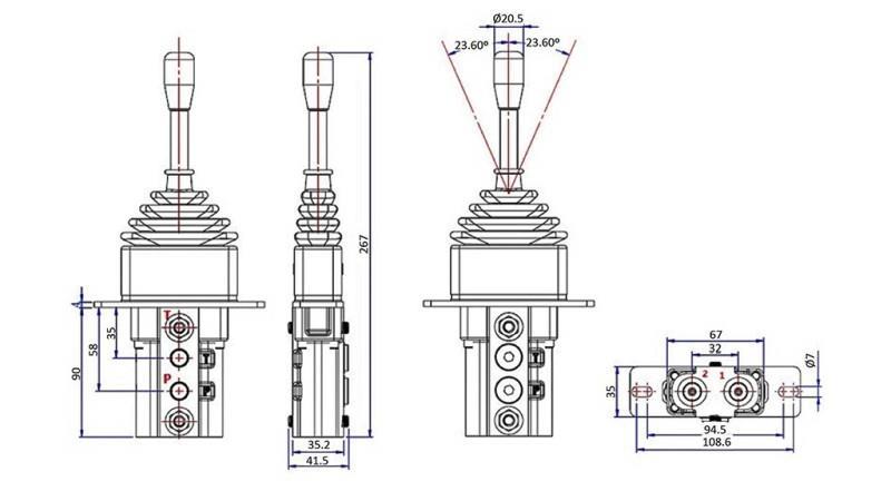 HYDRAULISK JOYSTICK UDEN LÅS