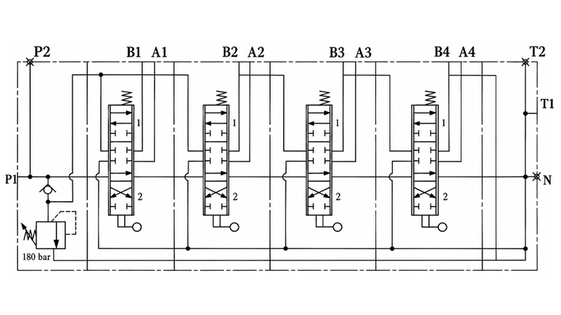 RĘCZNY ZAWÓR HYDRAULICZNY MONOBLOK 4xP120