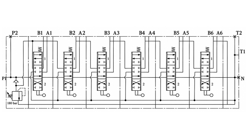 RĘCZNY ZAWÓR HYDRAULICZNY MONOBLOK 6xZ50