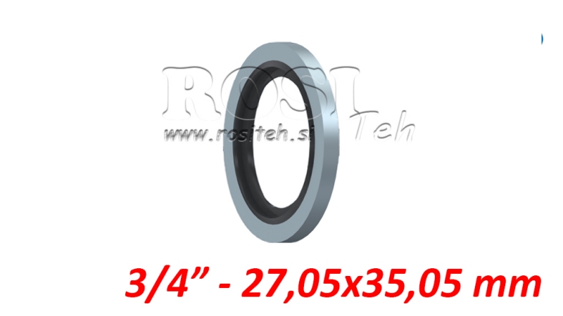 ARANDELA CON JUEGO DE GOMA 3/4 - 27.05X35.05 MM