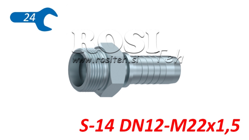 POŁĄCZENIE HYDRAULICZNE CES 14 S MĘSKIE DN12-M22X1,5