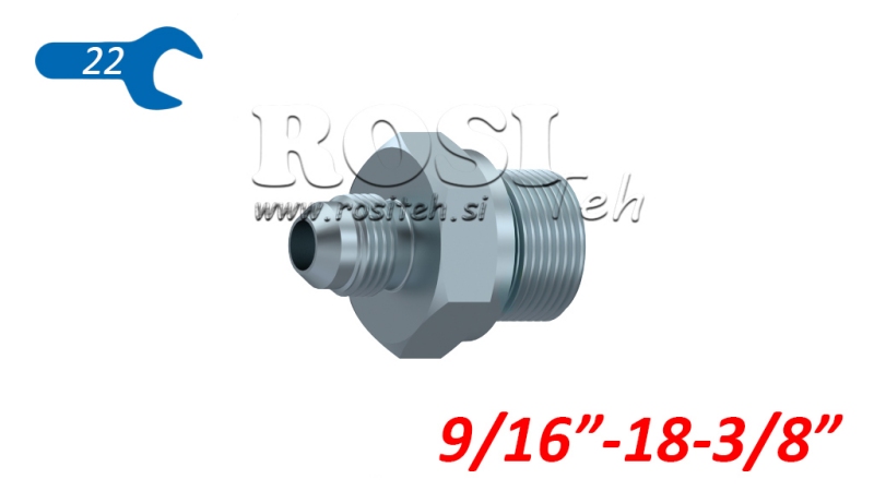 REDUKTOR HYDRAULICZNY 9/16 JIC74°-3/8 GAZ