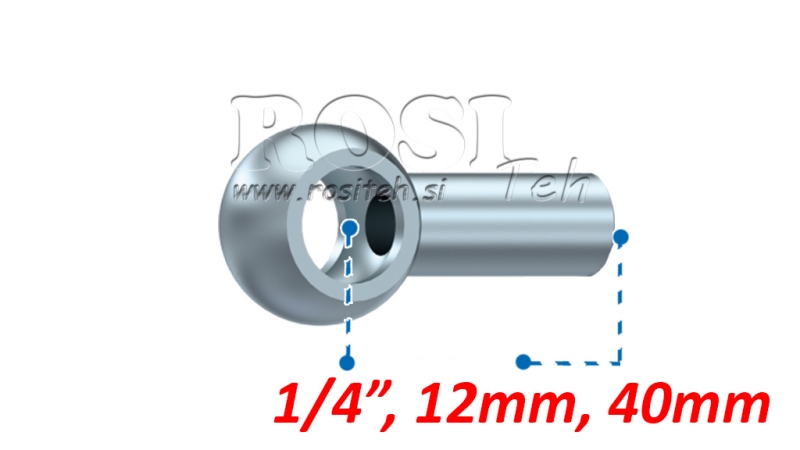 METALOWA RURA BANJO 12MM 1/4 40MM