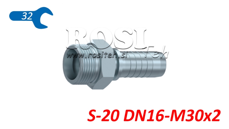 POŁĄCZENIE HYDRAULICZNE CES 20 Z MĘSKIM DN16-M30X2