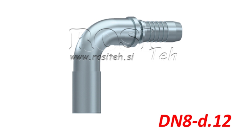 HIDRAULIKUS CSŐÁTMENETI KÖNYÖK CSATLAKOZÓ 90° DN8-d.12