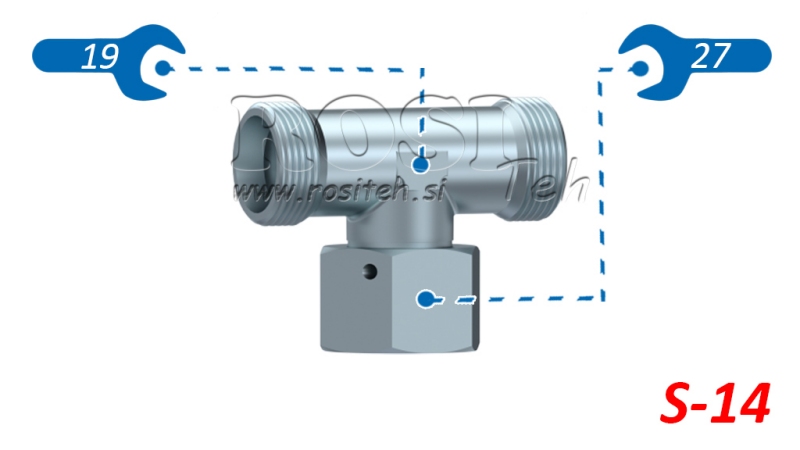 HIDRAULIKUS T-IDOM S-14 KÖZPONTI FORGÓ HOLLANDI ANYÁVAL M22X1,5