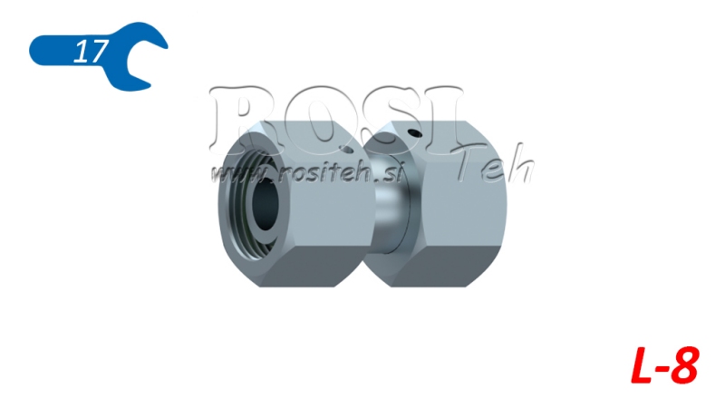 ZŁĄCZE HYDRAULICZNE Z PODWÓJNĄ NAKRĘTKĄ OBROTOWĄ (8L) M14X1,5