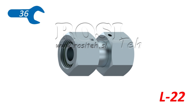 ZŁĄCZE HYDRAULICZNE Z PODWÓJNĄ NAKRĘTKĄ OBROTOWĄ (22L) M30X2