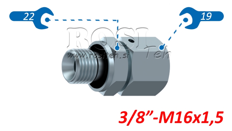 ADAPTER HYDRAULICZNY WKRĘCANY AOVR ED BSP 3/8-(10L) M16X1,5