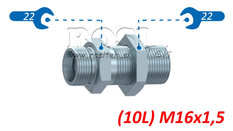 ZŁĄCZE HYDRAULICZNE PRZELOTOWE PODWÓJNE (10L) M16X1,5
