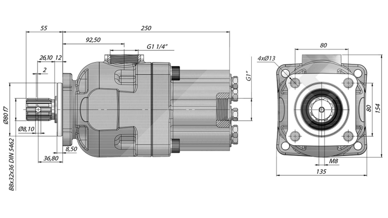 POMPA TŁOKOWA HYDRAULICZNA -80CC - 270 BAR