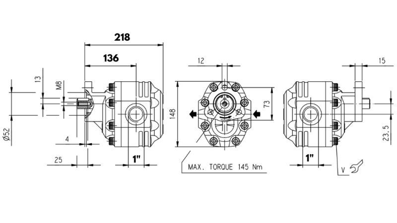 HYDRAULICZNA POMPA ŻELIWNA ODWROTNA 100CC CASAPPA