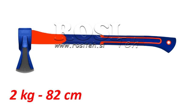 BRÆNDEØKSE MED KULFIBERHÅNDTAG - 2 kg - 82 cm