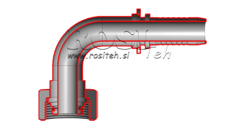 POŁĄCZENIE HYDRAULICZNE DKOL 12 L Z KĄTOWYM ZŁĄCZEŃ ŻEŃSKIM 90 DN10-M18X1,5