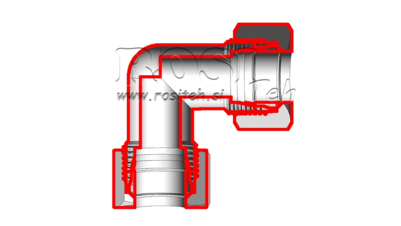 HYDRAULISK ELBOW L-18 MED MØTRIK