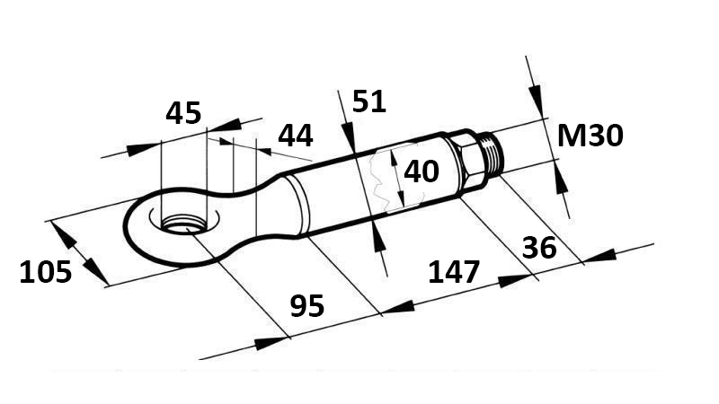 OBROTOWY HAK HOLOWNICZY FI45 6000/1100KG