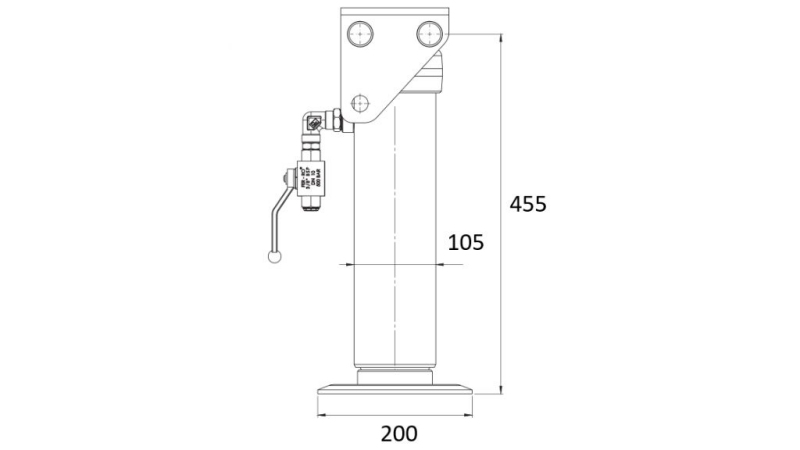 HYDRAULIC LEG SINGLE-ACTING 300mm - 5,000kg