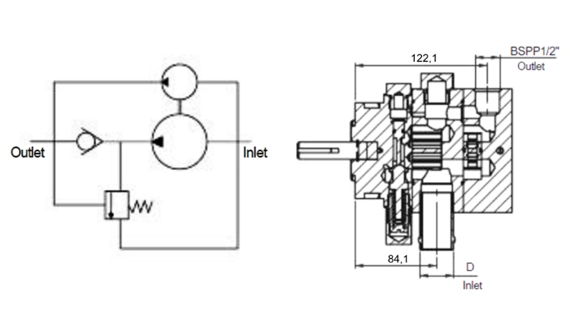 POMPA HYDRAULICZNA HI-LO 16GPM 12.9 CCM + 4.1 CCM PRAWY