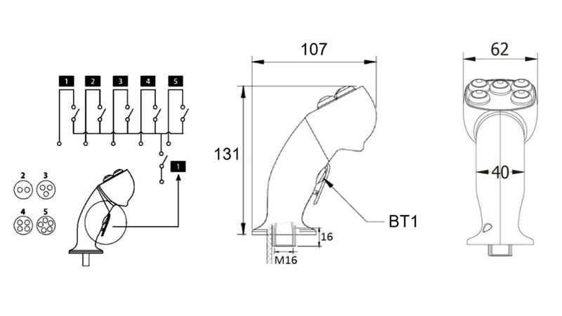PILOT ZDALNY ROSI JOYSTICK - 2 PRZYCISKI + PRZYCISK