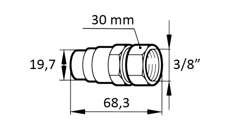 SZYBKOZŁĄCZE DO KOPARKI FFH MĘSKIE 3/8