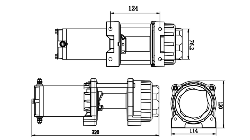 12 V WYCIĄGARKA ELEKTRYCZNA RS-3500 - 1585 kg - LINA SYNTETYCZNA - ECO