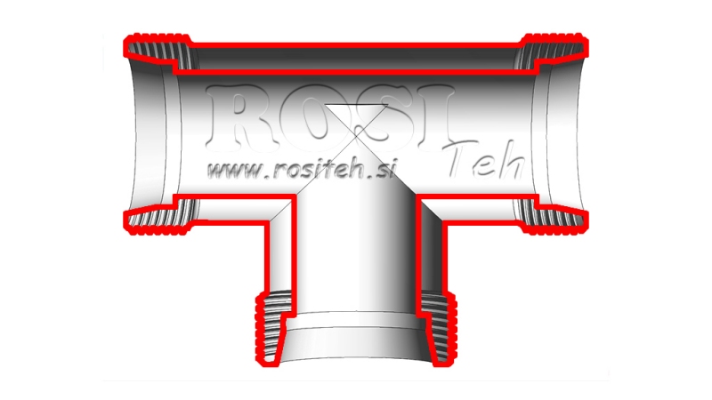 HYDRAULISK T-STYKKE L-12 MED MØTRIK