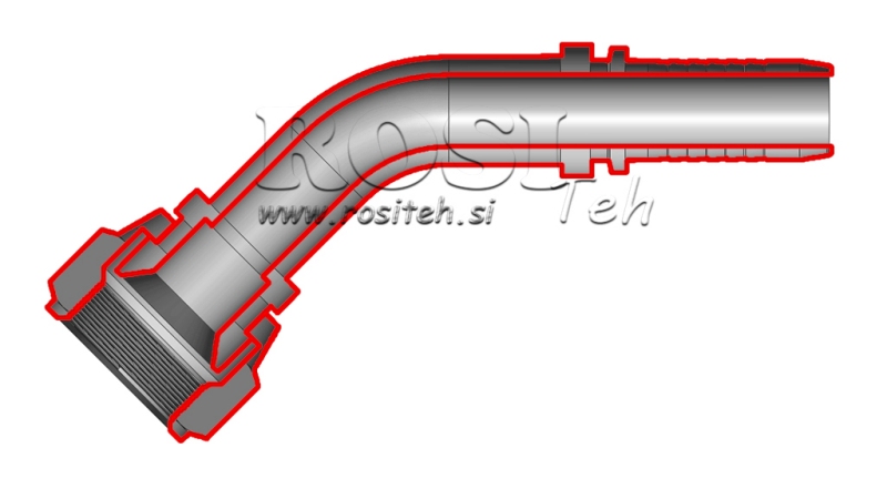 POŁĄCZENIE HYDRAULICZNE DKJ JIC74° ŻEŃSKI ŁUK 45° DN16-1 1/16-12