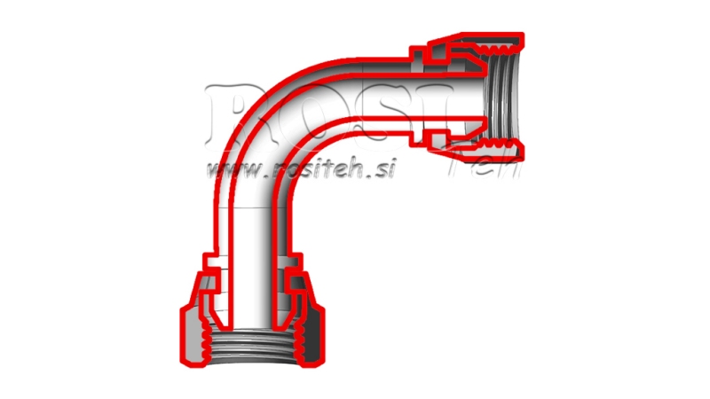 ŁUK HYDRAULICZNY 90° ŻEŃSKI-ŻEŃSKI 3/8
