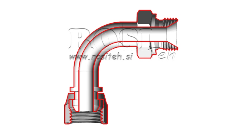 ŁUK HYDRAULICZNY 90° BSP MĘSKI-ŻEŃSKI 1/4