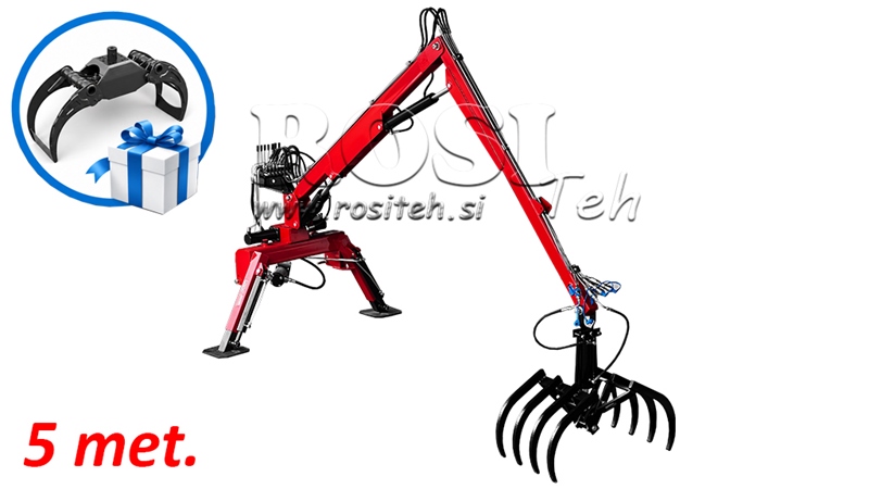 CIĄGNIKOWY ŁADOWARKA HYDRAULICZNA Z WIDŁAMI HUT 5M