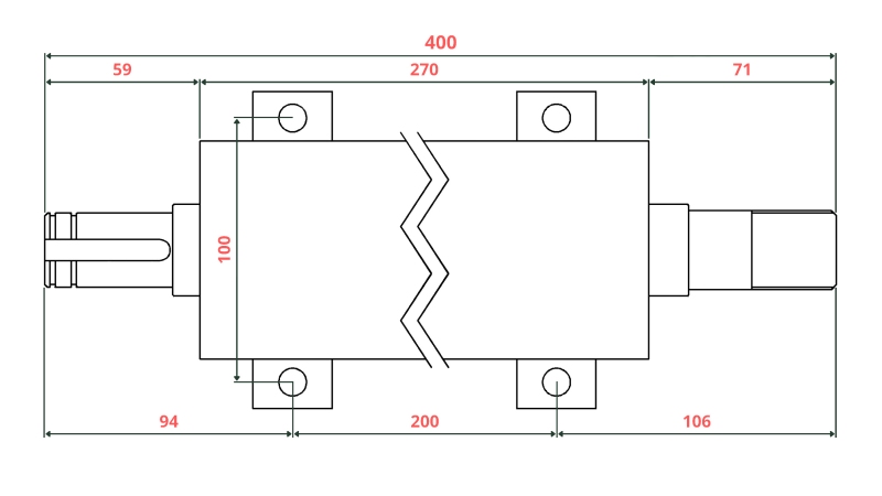 OSOVINA ZA CIRKULAR LITOŽELEZNA 400mm (DESNI NAVOJ)