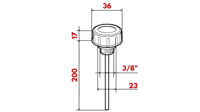 FILLING PLUG 3/8 WITH LEVEL ROD AND BREATHER