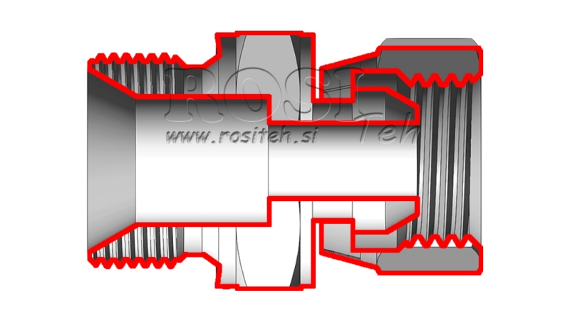 HIDRAVLIČNI REDUCIR VRTLJIVA MATICA BSP3/4 - BSP1/2