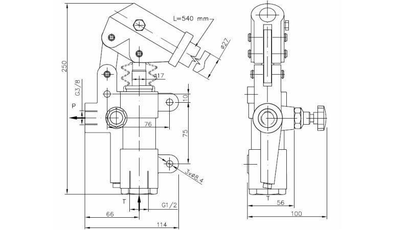 HÅNDPUMPE 20CC -SD- SELVFORSYNENDE ENKEL RETNING - dimensioner