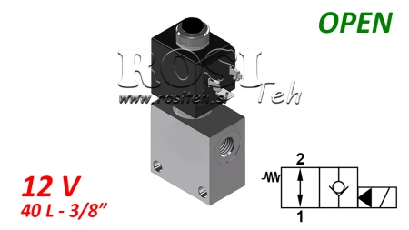 2 potni ventil 3/8 (NO) 12V - 40lit