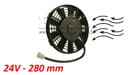 AKSIAALIVENTTIILI 280MM TYÖNTÖ 24V