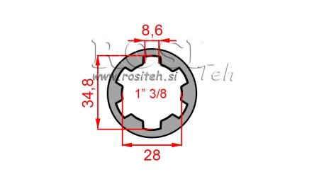 ADAPTER KARDANA ZE SWORZNIEM 1-3/8 (130 mm)