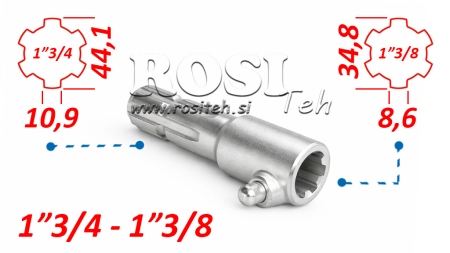 ADAPTADOR P.T.O. CON PASADOR de 1”3/8 a 1”3/4