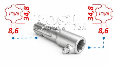 ADAPTADOR P.T.O. CON PASADOR de 1”3/8 a 1”3/8