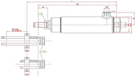 CYLINDER HAMULCOWY Z SPRĘŻYNĄ WEWNĘTRZNĄ 25/70mm_GWINT