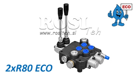 HYDRAULICZNY ZAWÓR RĘCZNY – ROZDZIELACZ 2-SEKCYJNY 2xR80 ECO