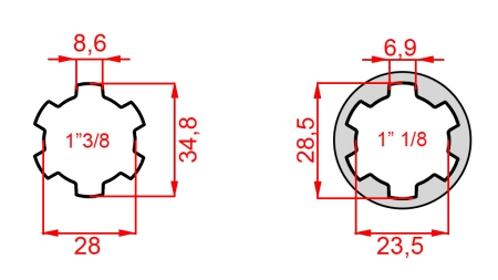 ADAPTER KARDANA Z 1-1/8 NA 1-3/8 (140 mm)