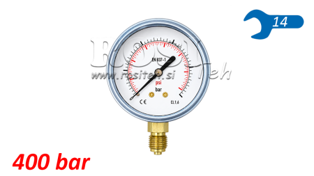 MANOMETAR DN63 VERTICAL 0 - 400 BAR - 1/4