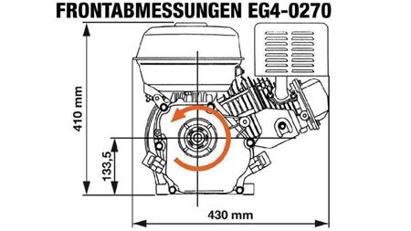benzinmotor EG4-270cc-6.56kW-8.92HP-3.600 RPM-H-KW25x88.2-manuel start