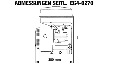 benzinmotor EG4-270cc-6.56kW-8.92HP-3.600 RPM-H-KW25x88.2-manuel start